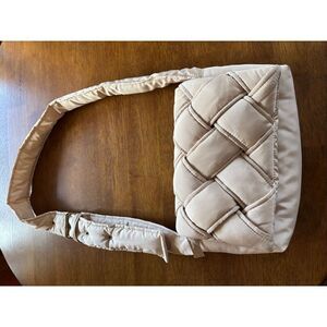 Anthropologie Neutral Puffer Bag